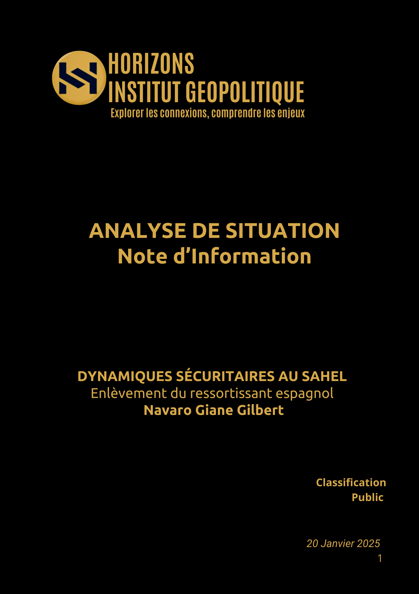 Note d’Information 20 janvier 2025 : Enlèvement au Sahel